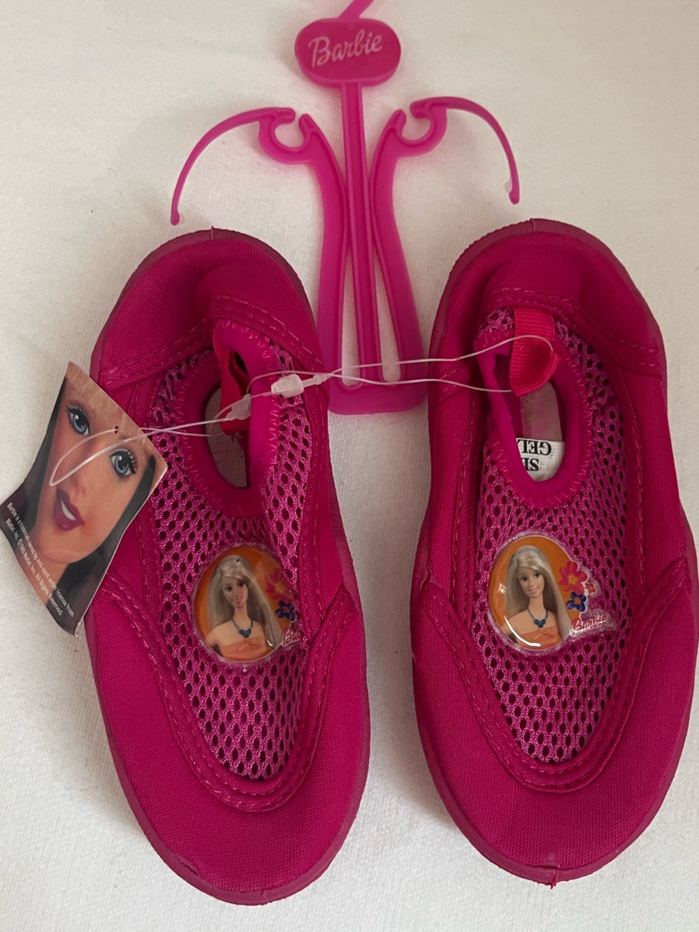 Vintage Barbie Bright Pink Kids Water Shoes Slip-Ons Y2K Deadstock